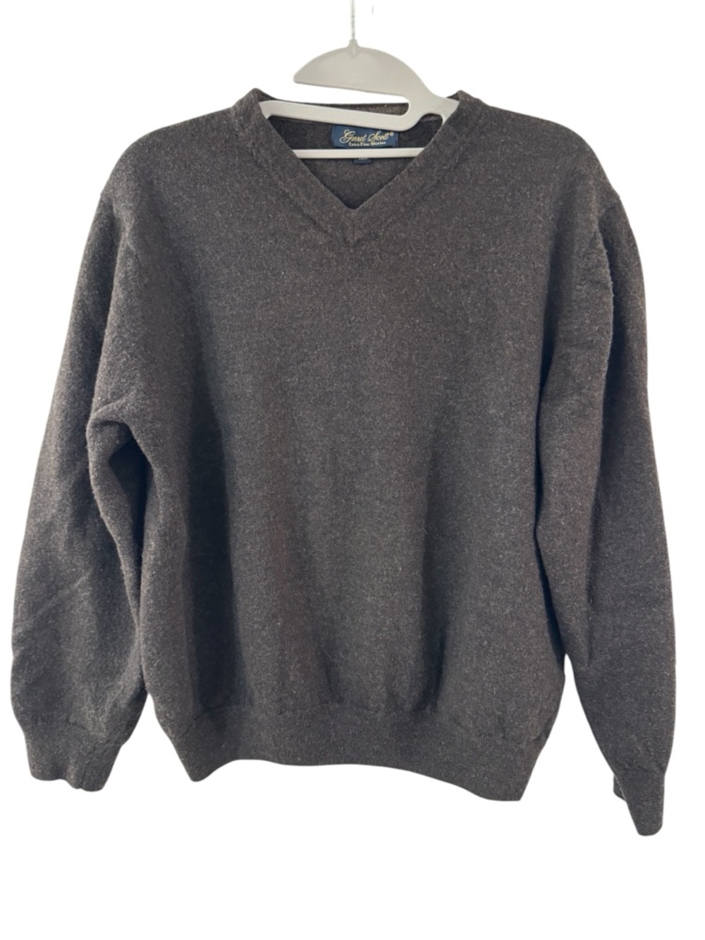 Garnet Scott 100% Merino Wool‎ V-Neck Sweater Brown Fits Women's M